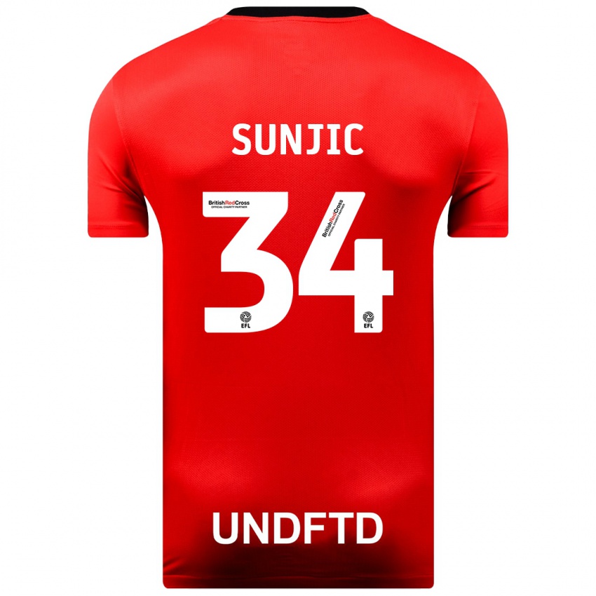 Niño Camiseta Ivan Sunjic #34 Rojo 2ª Equipación 2023/24 La Camisa