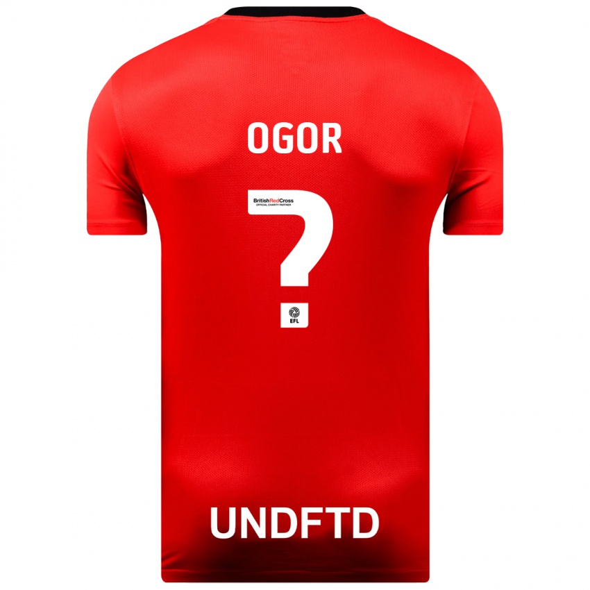 Niño Camiseta Chris Ogor #0 Rojo 2ª Equipación 2023/24 La Camisa