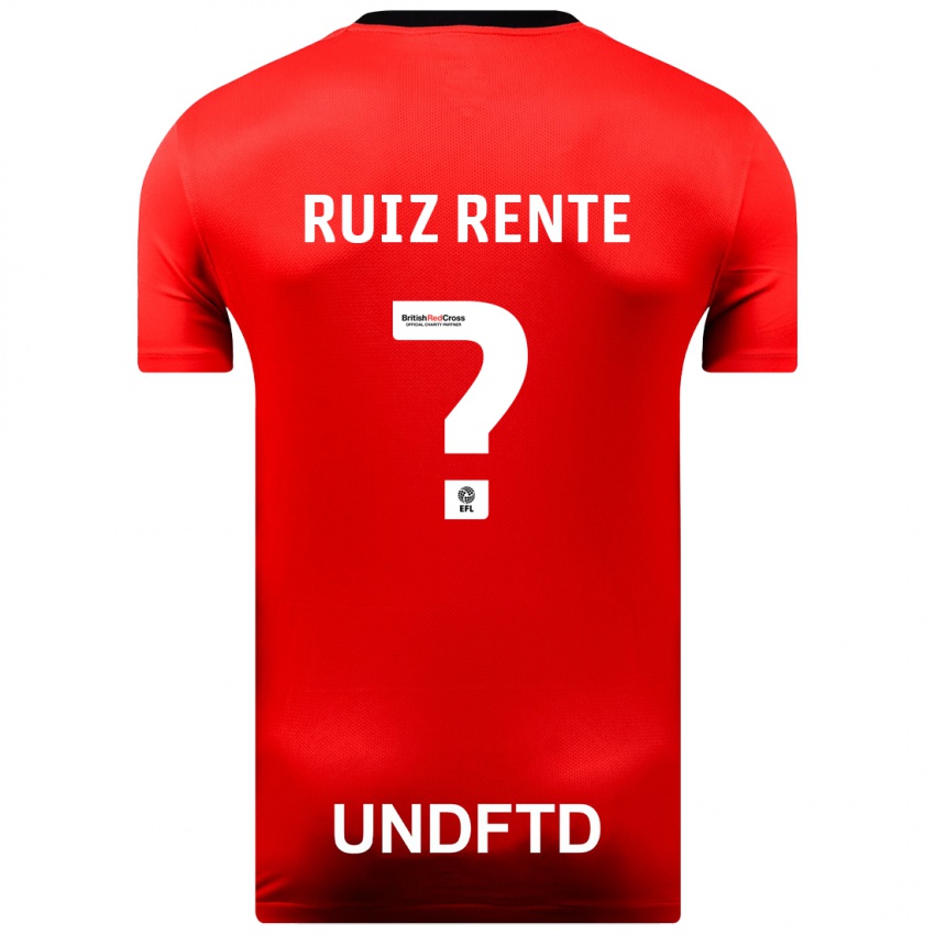 Niño Camiseta Álvaro Ruiz Rente #0 Rojo 2ª Equipación 2023/24 La Camisa