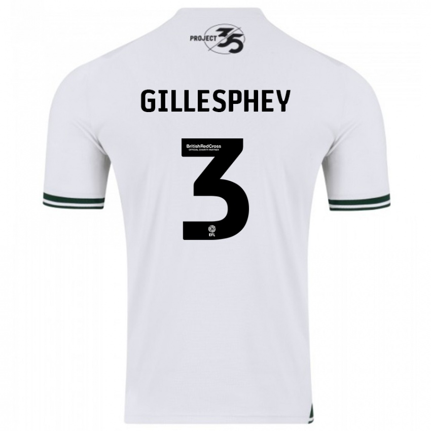 Niño Camiseta Macaulay Gillesphey #3 Blanco 2ª Equipación 2023/24 La Camisa
