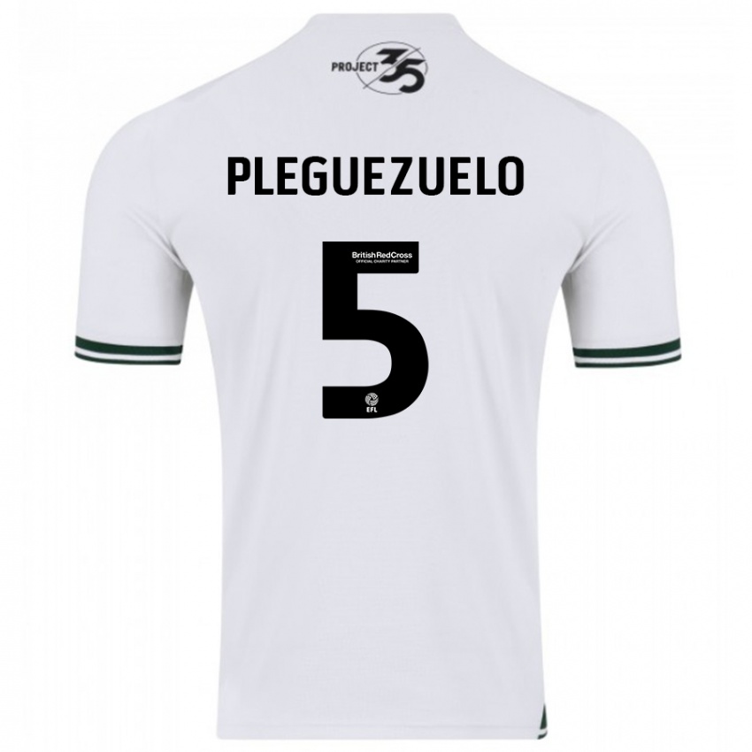 Niño Camiseta Julio Pleguezuelo #5 Blanco 2ª Equipación 2023/24 La Camisa