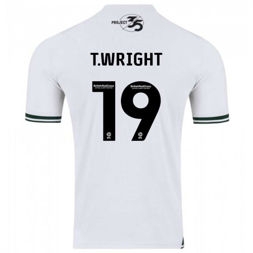 Niño Camiseta Tyreik Wright #19 Blanco 2ª Equipación 2023/24 La Camisa