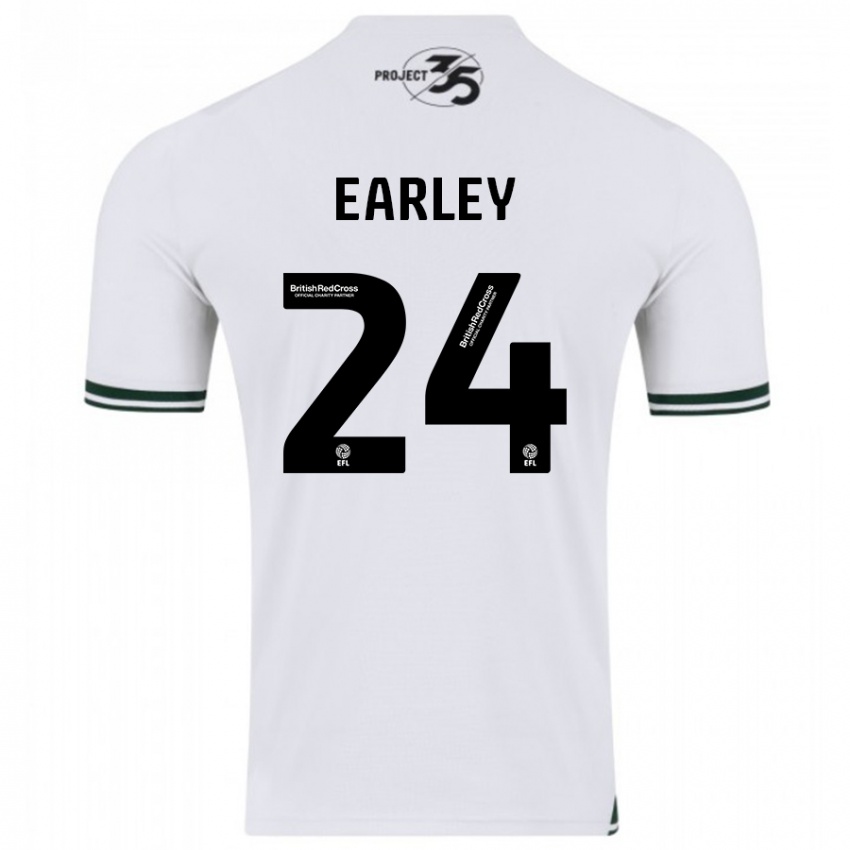 Niño Camiseta Saxon Earley #24 Blanco 2ª Equipación 2023/24 La Camisa