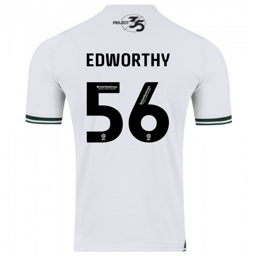 Niño Camiseta Kieran Edworthy #56 Blanco 2ª Equipación 2023/24 La Camisa