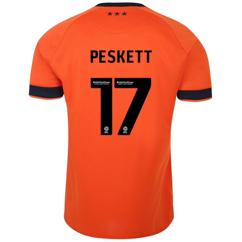 Niño Camiseta Sophie Peskett #17 Naranja 2ª Equipación 2023/24 La Camisa