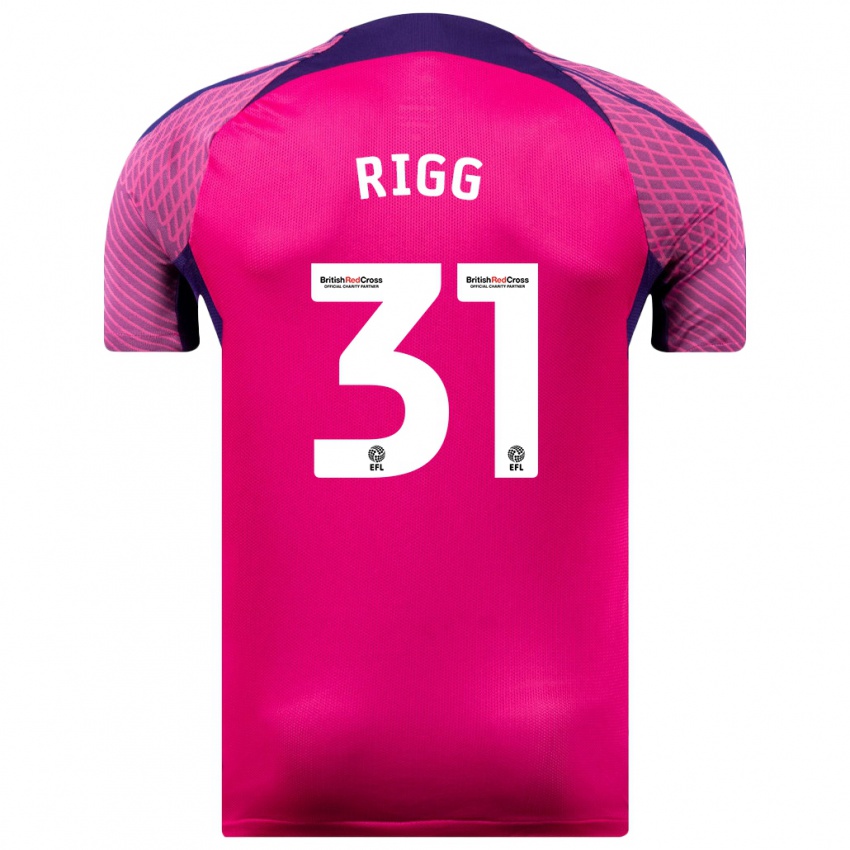 Niño Camiseta Chris Rigg #31 Morado 2ª Equipación 2023/24 La Camisa