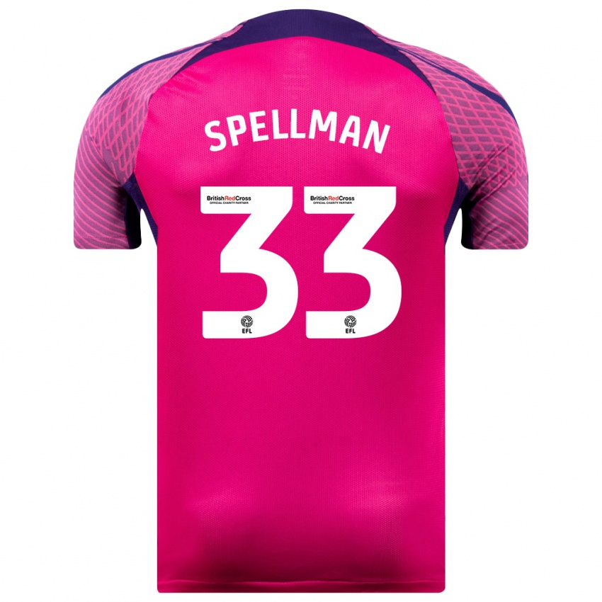 Niño Camiseta Michael Spellman #33 Morado 2ª Equipación 2023/24 La Camisa