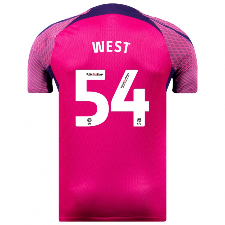 Niño Camiseta Ella West #54 Morado 2ª Equipación 2023/24 La Camisa