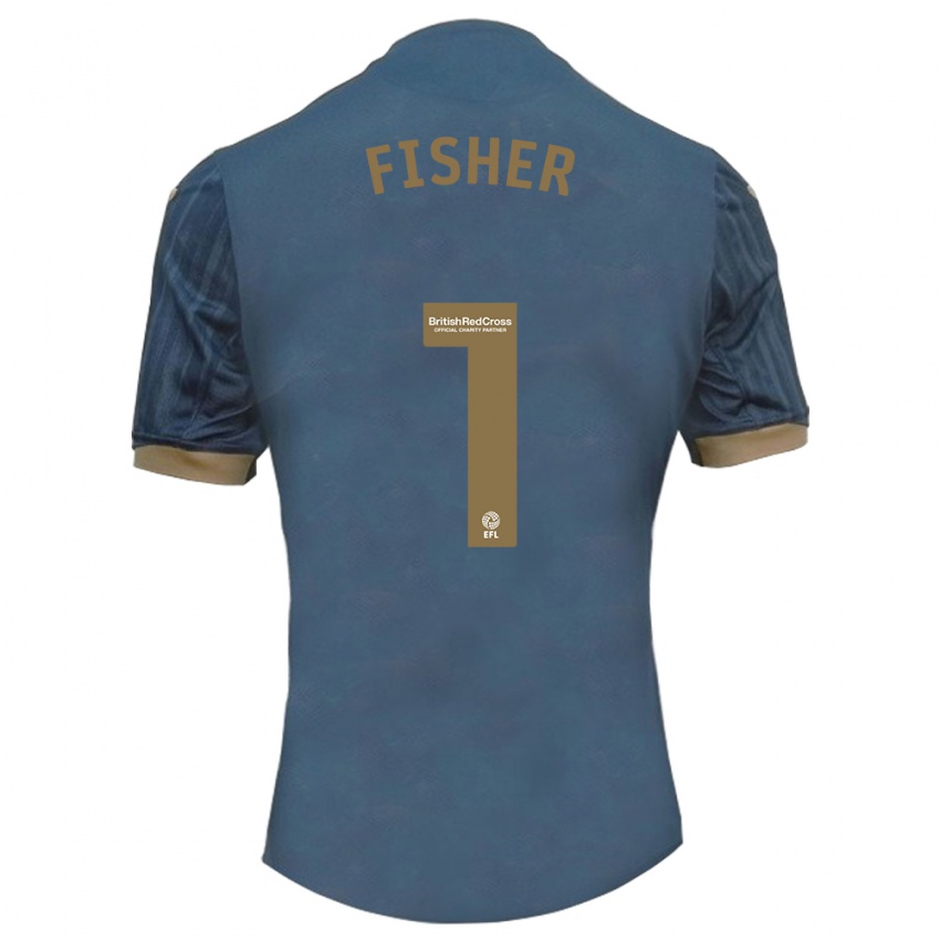 Niño Camiseta Andy Fisher #1 Verde Azulado Oscuro 2ª Equipación 2023/24 La Camisa