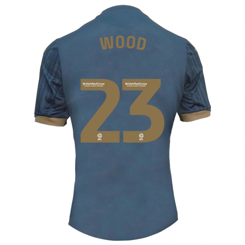 Niño Camiseta Nathan Wood #23 Verde Azulado Oscuro 2ª Equipación 2023/24 La Camisa