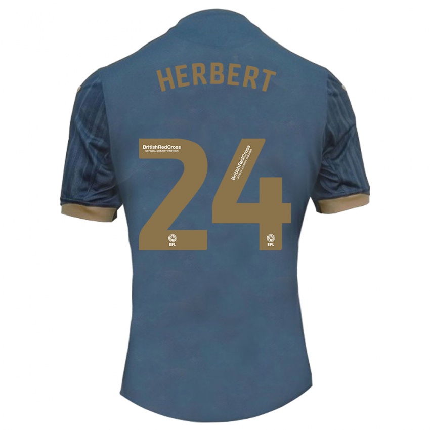 Niño Camiseta Chelsea Herbert #24 Verde Azulado Oscuro 2ª Equipación 2023/24 La Camisa