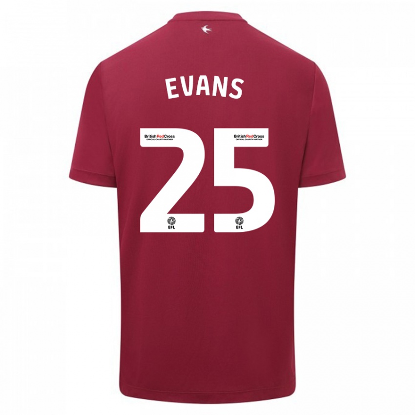 Niño Camiseta Kieron Evans #25 Rojo 2ª Equipación 2023/24 La Camisa