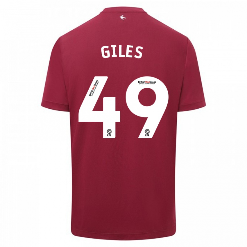 Niño Camiseta Luey Giles #49 Rojo 2ª Equipación 2023/24 La Camisa