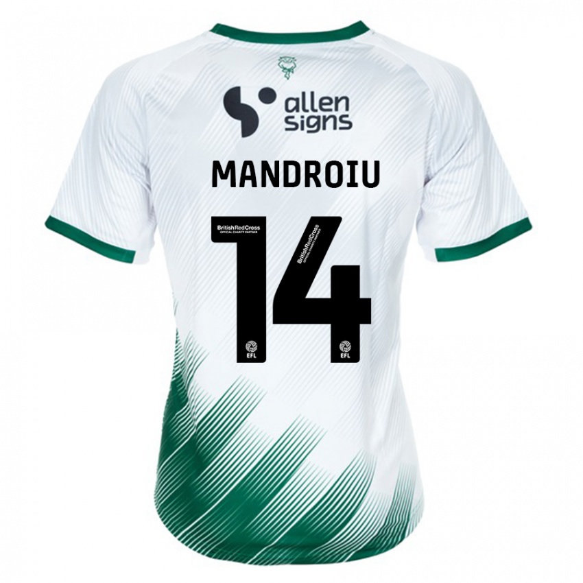 Niño Camiseta Daniel Mandroiu #14 Blanco 2ª Equipación 2023/24 La Camisa