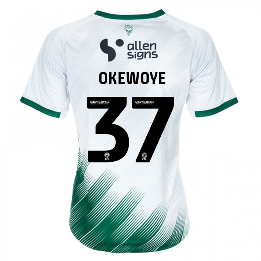 Niño Camiseta Gbolahan Okewoye #37 Blanco 2ª Equipación 2023/24 La Camisa