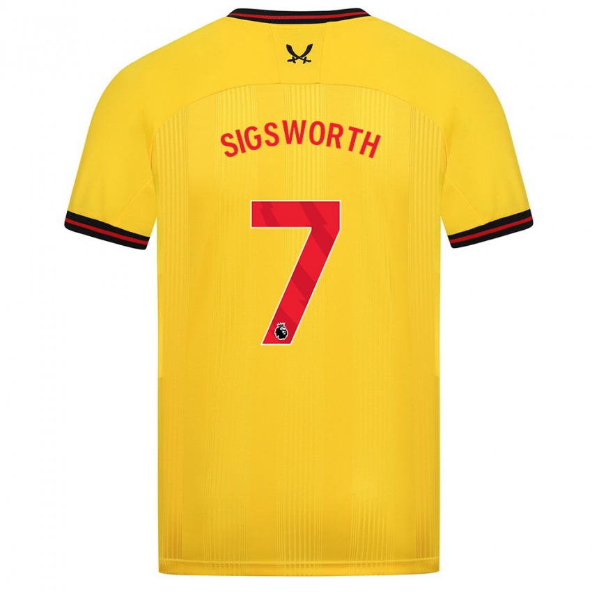 Niño Camiseta Jess Sigsworth #7 Amarillo 2ª Equipación 2023/24 La Camisa