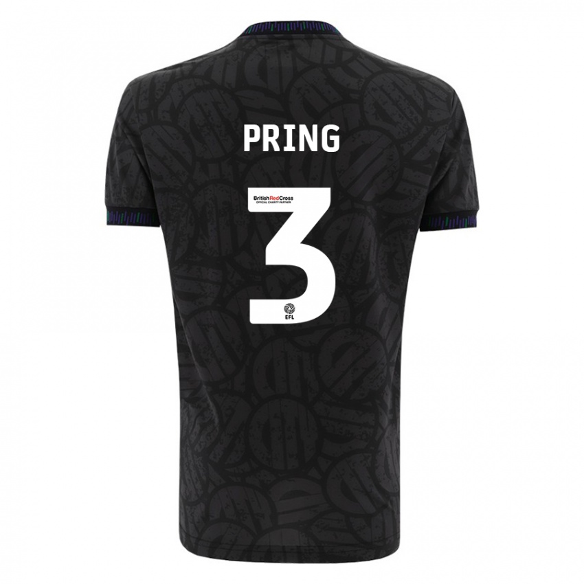 Niño Camiseta Cameron Pring #3 Negro 2ª Equipación 2023/24 La Camisa