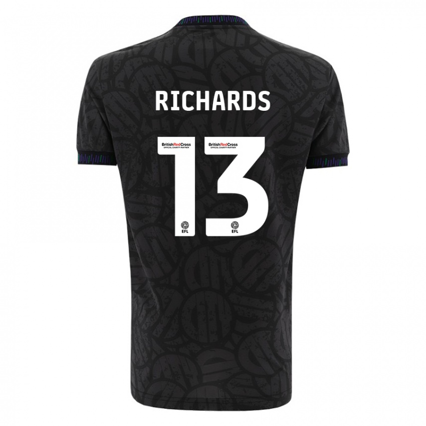 Niño Camiseta Harvey Wiles-Richards #13 Negro 2ª Equipación 2023/24 La Camisa