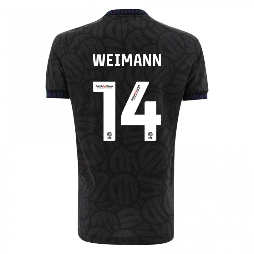 Niño Camiseta Andreas Weimann #14 Negro 2ª Equipación 2023/24 La Camisa