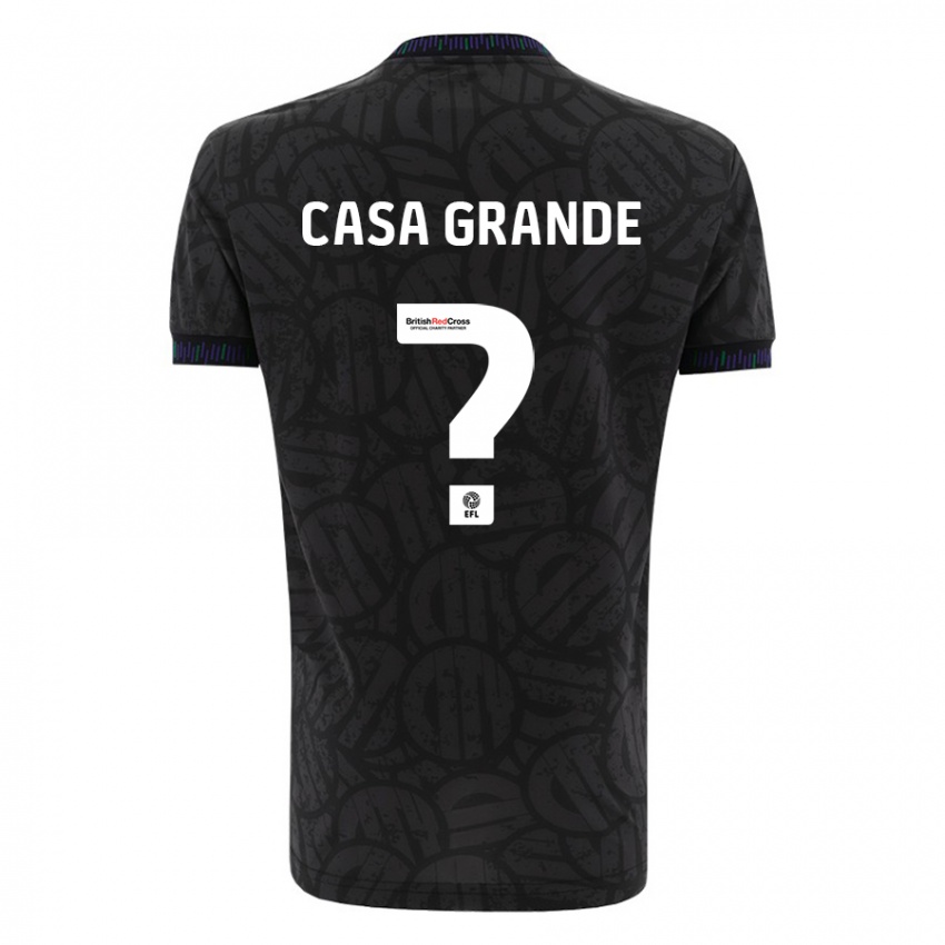 Niño Camiseta Josey Casa-Grande #0 Negro 2ª Equipación 2023/24 La Camisa