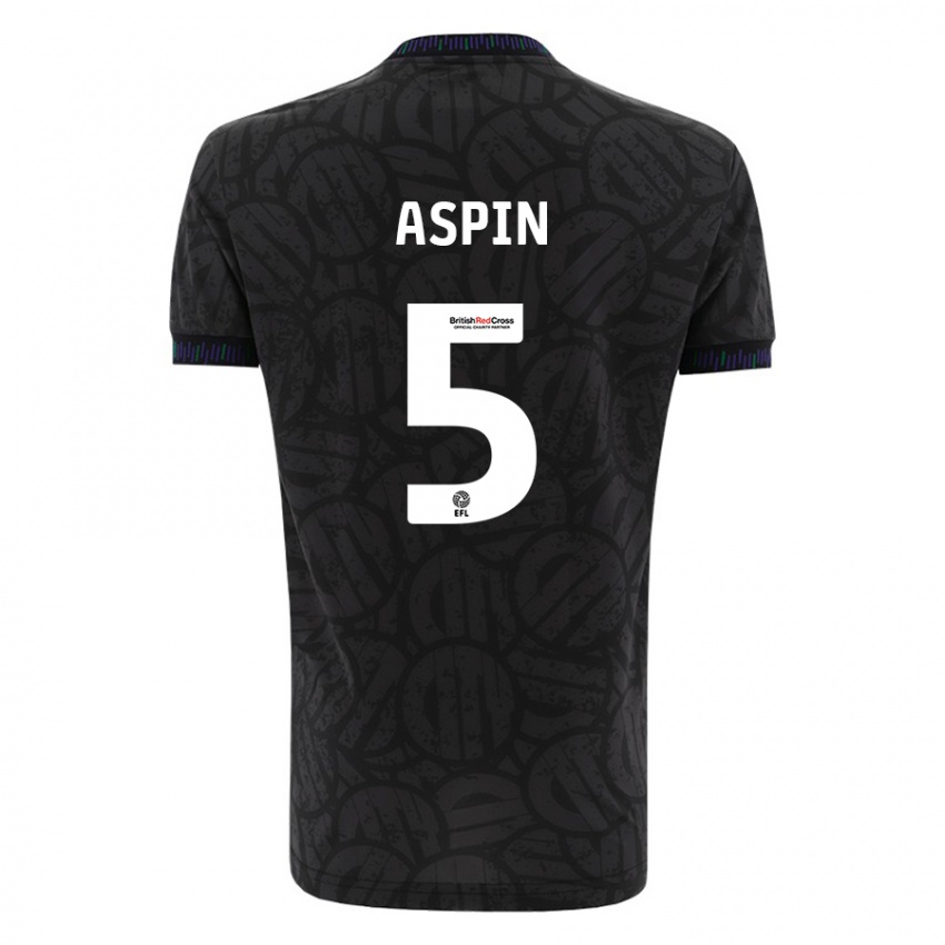 Niño Camiseta Brooke Aspin #5 Negro 2ª Equipación 2023/24 La Camisa