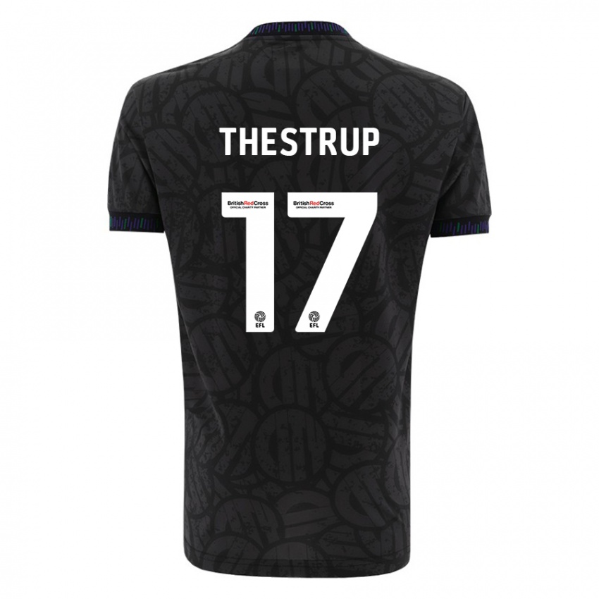 Niño Camiseta Amalie Thestrup #17 Negro 2ª Equipación 2023/24 La Camisa