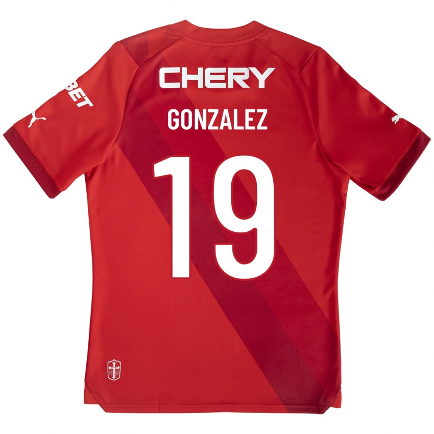 Niño Camiseta Bryan González #19 Rojo 2ª Equipación 2023/24 La Camisa