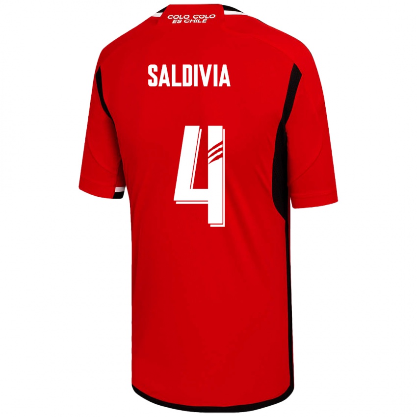 Niño Camiseta Alan Saldivia #4 Rojo 2ª Equipación 2023/24 La Camisa