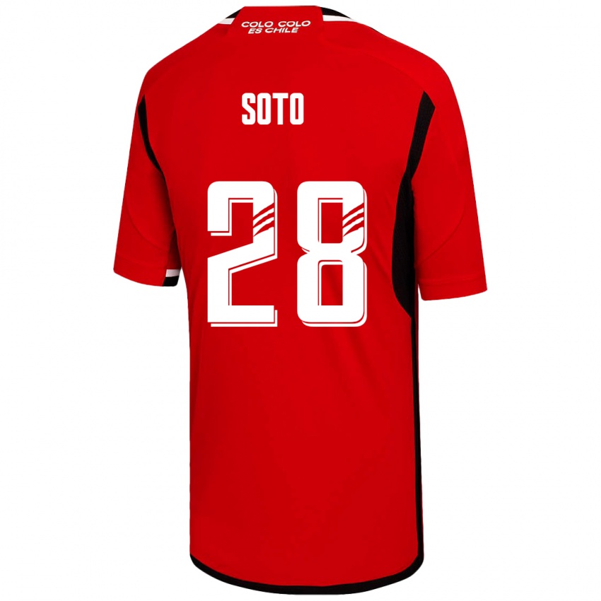Niño Camiseta Lucas Soto #28 Rojo 2ª Equipación 2023/24 La Camisa