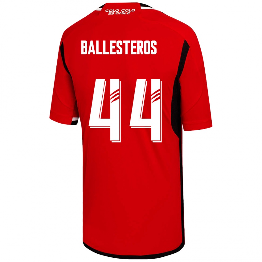 Niño Camiseta Martín Ballesteros #44 Rojo 2ª Equipación 2023/24 La Camisa