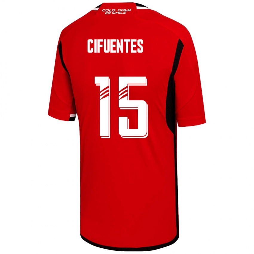 Niño Camiseta Anaís Cifuentes #15 Rojo 2ª Equipación 2023/24 La Camisa