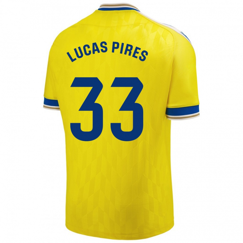 Hombre Camiseta Lucas Pires #33 Amarillo 1ª Equipación 2023/24 La Camisa