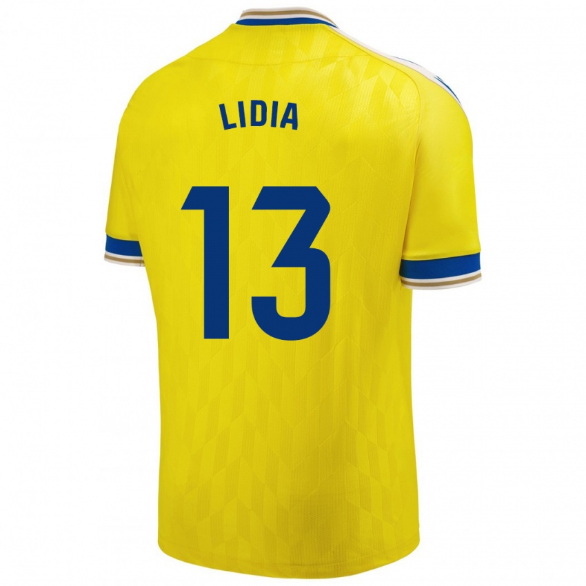 Hombre Camiseta Lidia Rincón García #13 Amarillo 1ª Equipación 2023/24 La Camisa