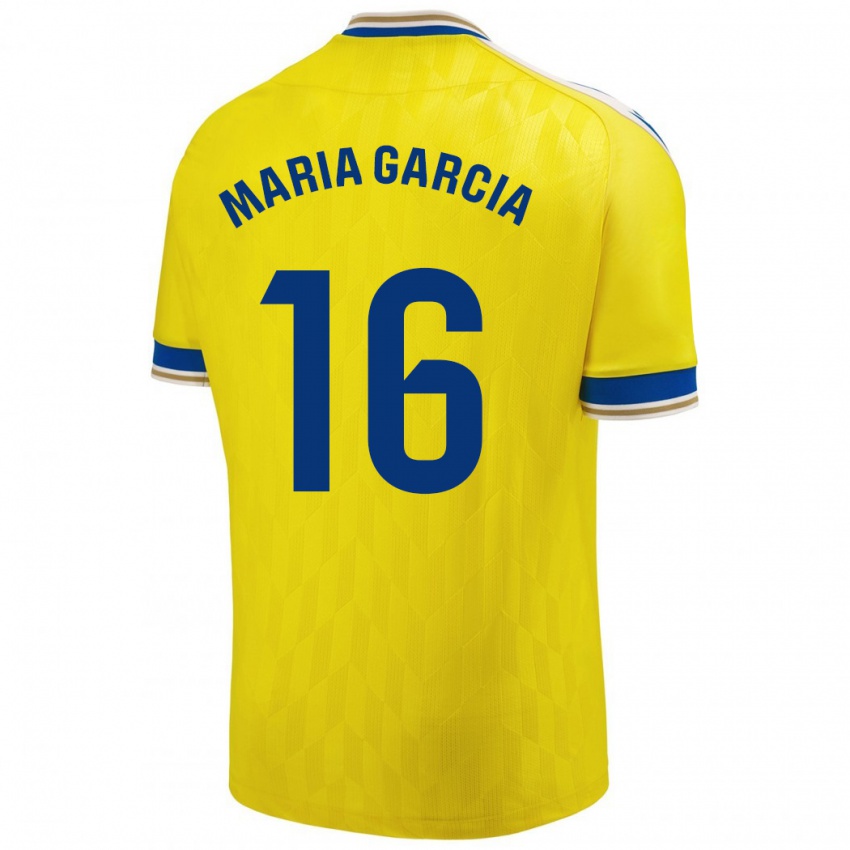 Hombre Camiseta Maria García Fernández #16 Amarillo 1ª Equipación 2023/24 La Camisa