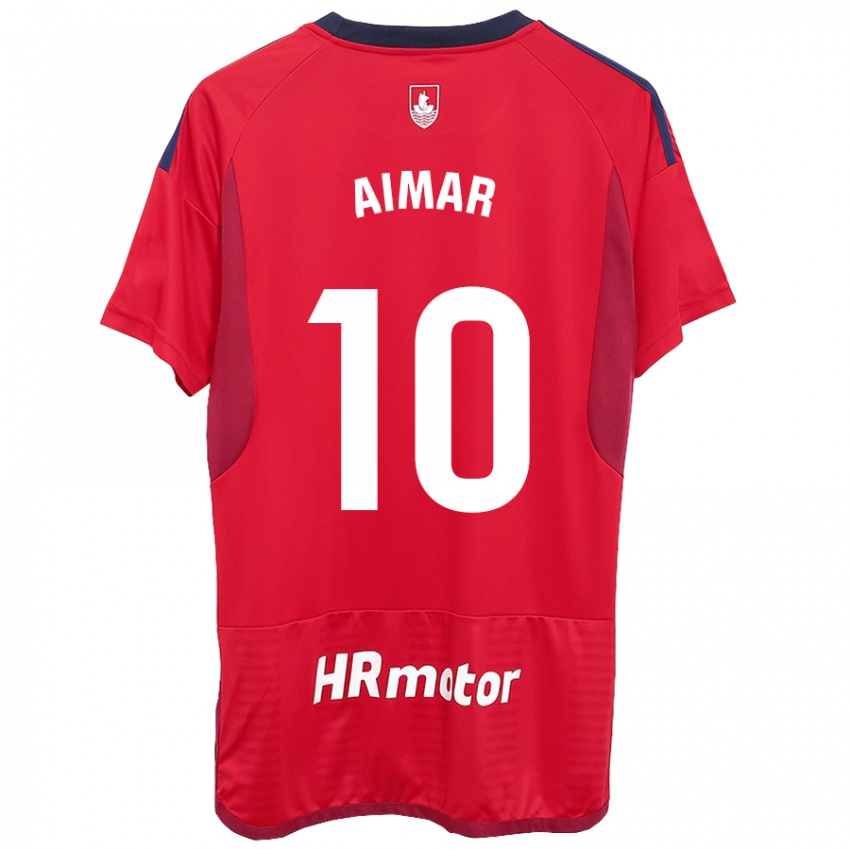 Hombre Camiseta Aimar Oroz #10 Rojo 1ª Equipación 2023/24 La Camisa