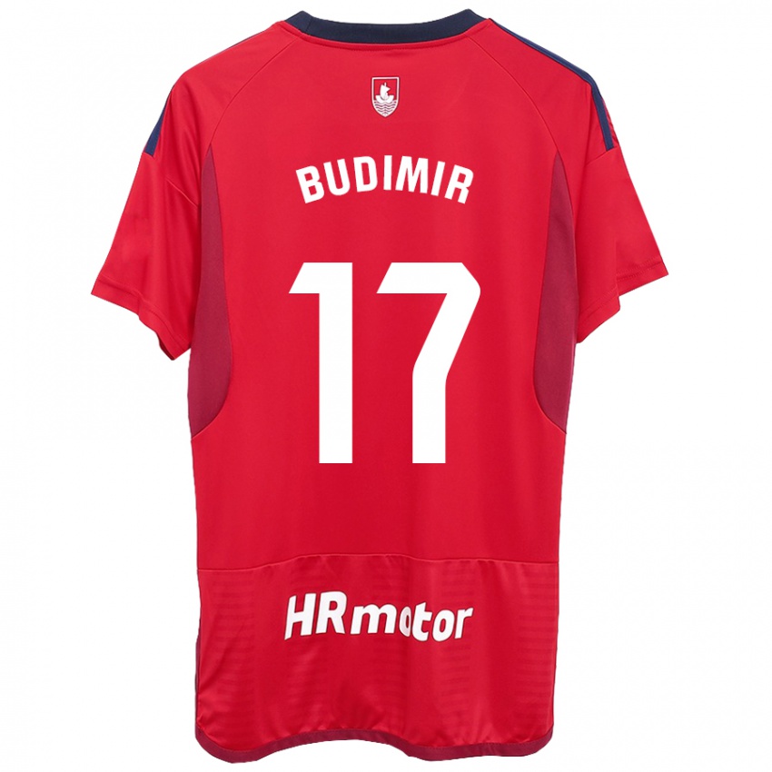 Hombre Camiseta Ante Budimir #17 Rojo 1ª Equipación 2023/24 La Camisa