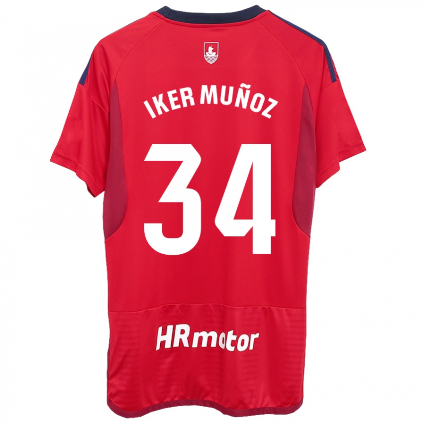 Hombre Camiseta Iker Muñoz #34 Rojo 1ª Equipación 2023/24 La Camisa