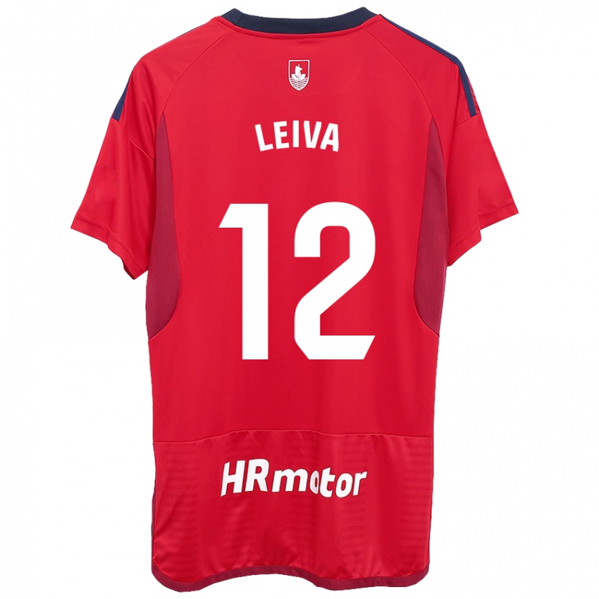 Hombre Camiseta Álvaro Leiva #12 Rojo 1ª Equipación 2023/24 La Camisa