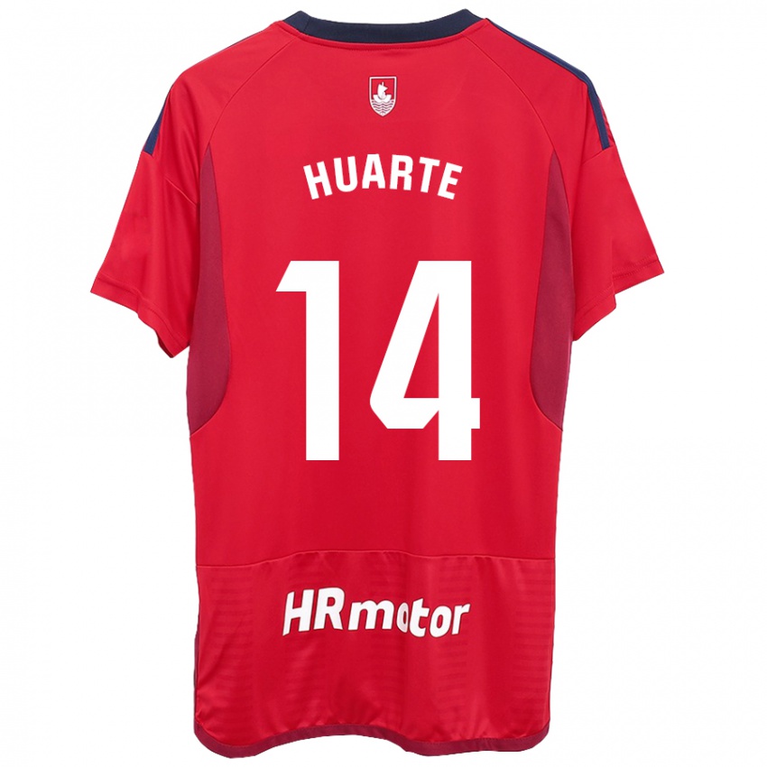 Hombre Camiseta Xabi Huarte #14 Rojo 1ª Equipación 2023/24 La Camisa