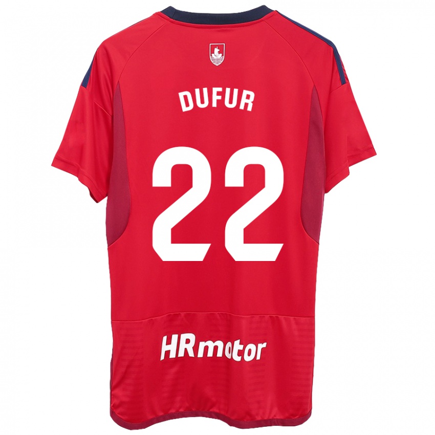 Hombre Camiseta Ander Dufur #22 Rojo 1ª Equipación 2023/24 La Camisa