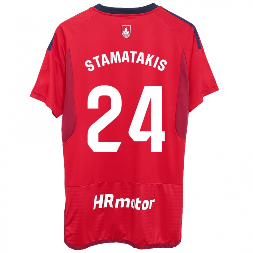 Hombre Camiseta Dimitrios Stamatakis #24 Rojo 1ª Equipación 2023/24 La Camisa