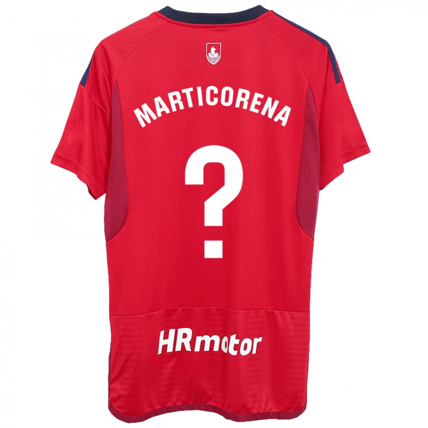 Hombre Camiseta Ander Marticorena #0 Rojo 1ª Equipación 2023/24 La Camisa