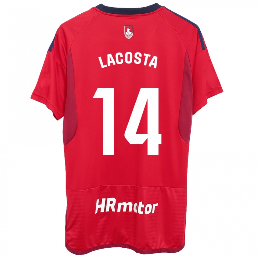 Hombre Camiseta Iara Lacosta Sanchez #14 Rojo 1ª Equipación 2023/24 La Camisa