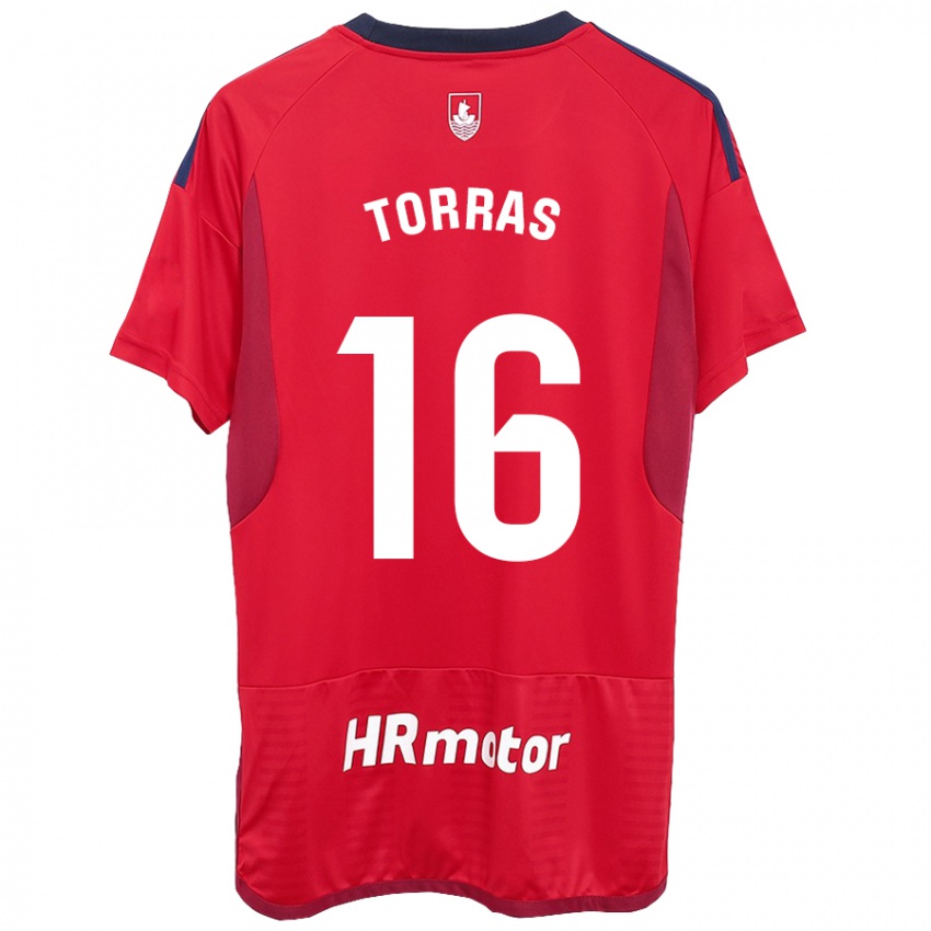 Hombre Camiseta Mar Torrás De Fortuny #16 Rojo 1ª Equipación 2023/24 La Camisa