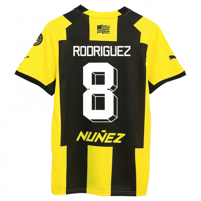 Hombre Camiseta Sebastián Rodríguez #8 Amarillo Negro 1ª Equipación 2023/24 La Camisa