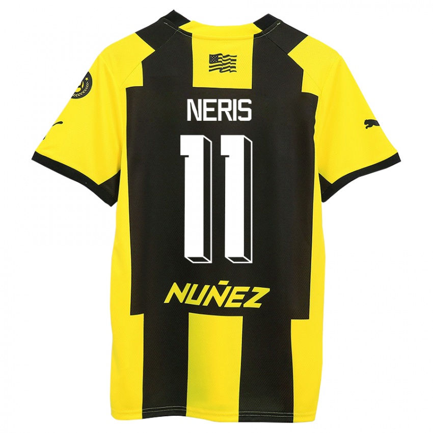 Hombre Camiseta José Neris #11 Amarillo Negro 1ª Equipación 2023/24 La Camisa