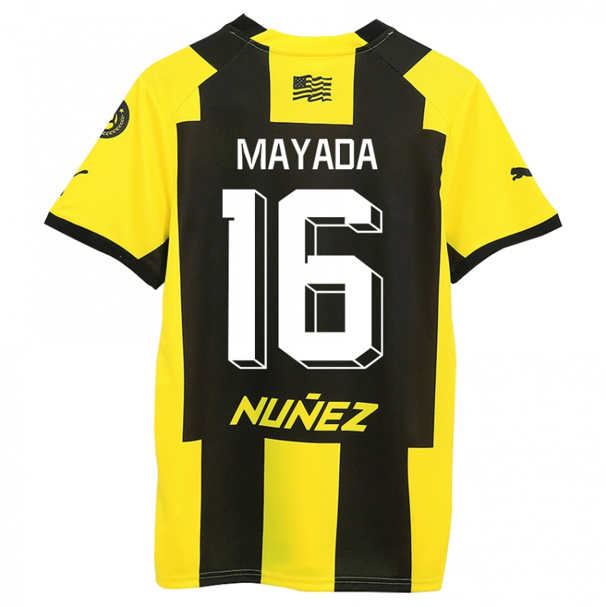 Hombre Camiseta Camilo Mayada #16 Amarillo Negro 1ª Equipación 2023/24 La Camisa