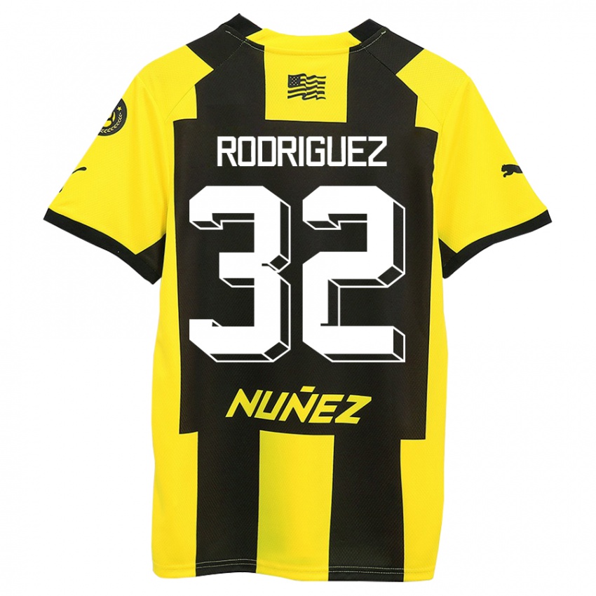 Hombre Camiseta Randall Rodríguez #32 Amarillo Negro 1ª Equipación 2023/24 La Camisa