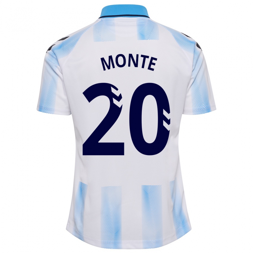 Hombre Camiseta Nélson Monte #20 Blanco Azul 1ª Equipación 2023/24 La Camisa