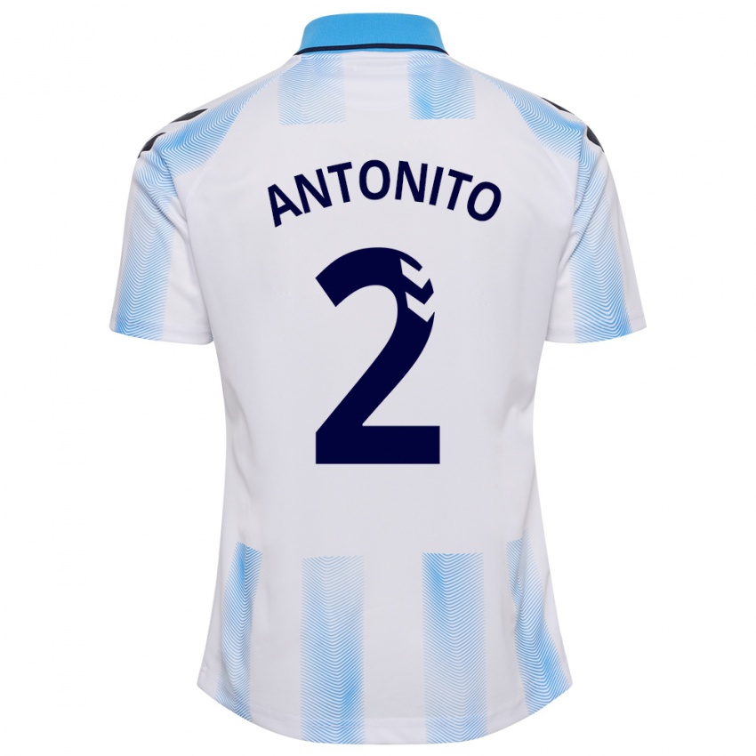 Hombre Camiseta Antoñito #2 Blanco Azul 1ª Equipación 2023/24 La Camisa